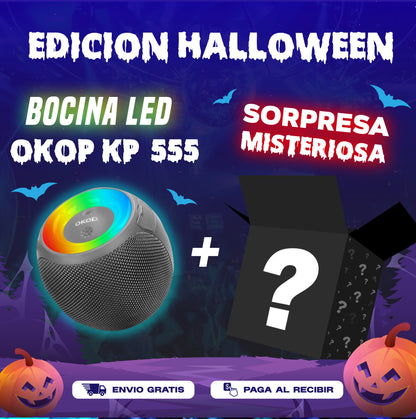 🖤🎃 Bocina LED + Artículo Misterioso de Halloween 😈
