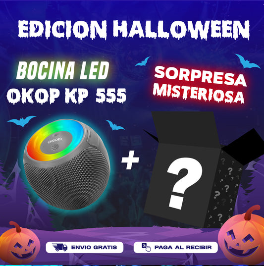 🖤🎃 Bocina LED + Artículo Misterioso de Halloween 😈